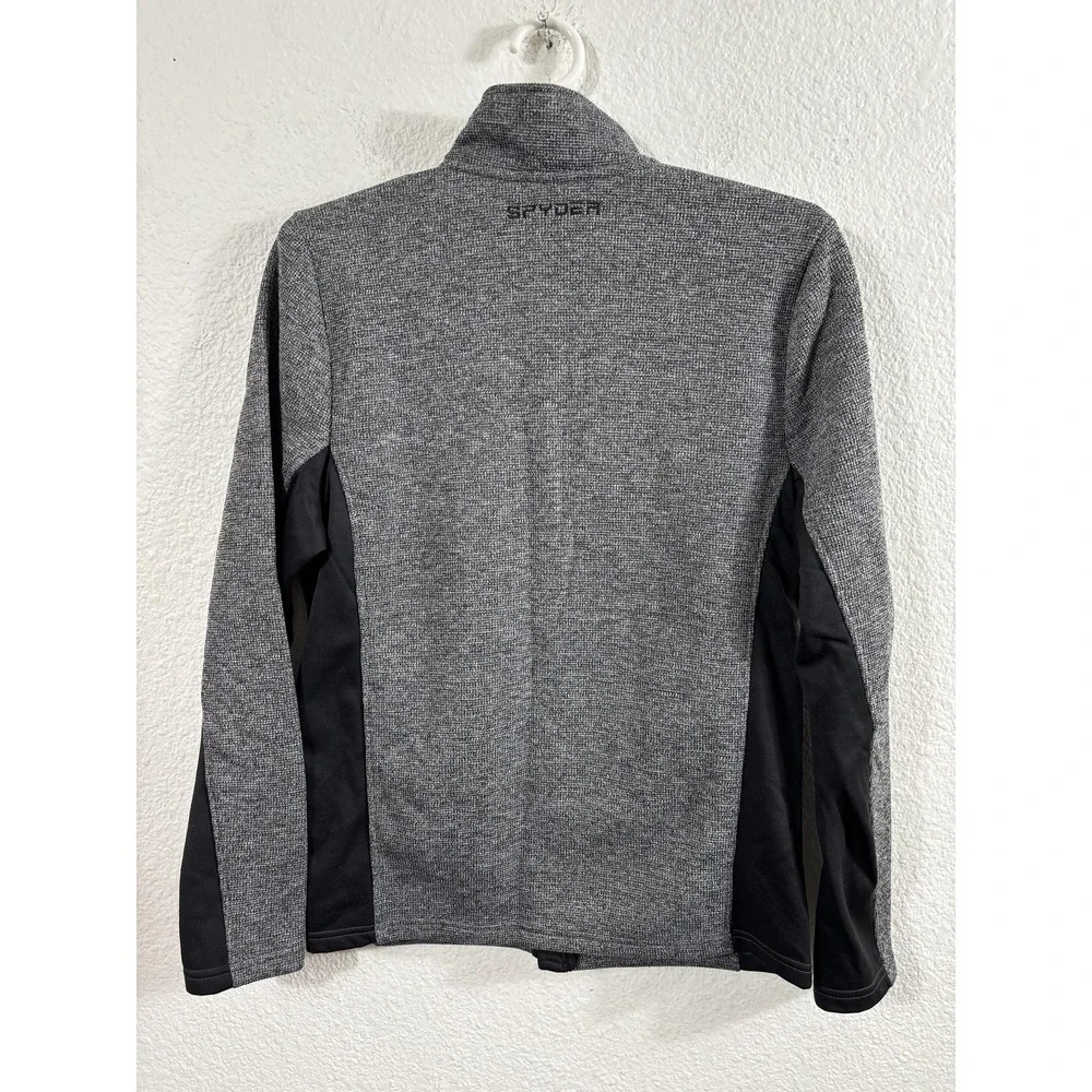Spyder Jacket Mens Medium Gray Black Fleece Lined Softshell Full Zip‎ Athletic